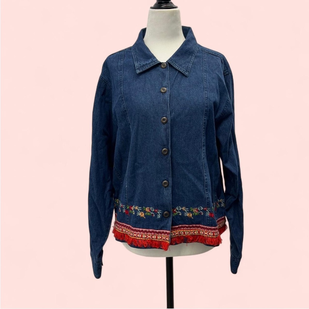 Cottage Cove Embroidered Denim Jacket